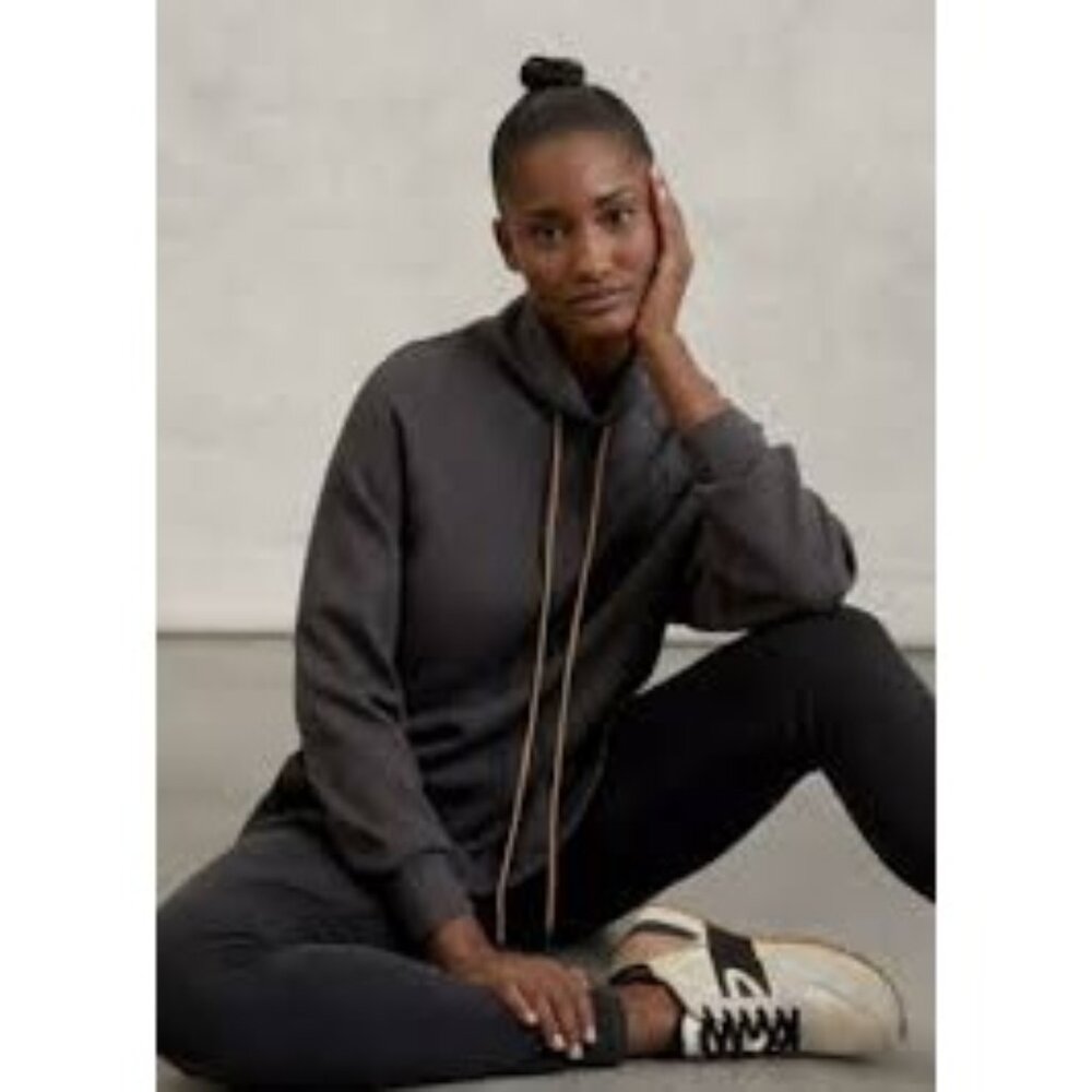 VARLEY Atlas Drawstring Side Zip Mock Neck Sweatshirt Sz XS Forged Iron Marl 